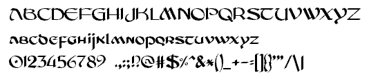 celtic looking font in microsoft word